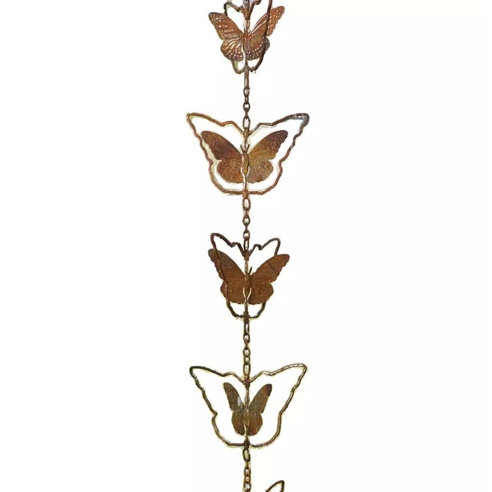 Chuỗi dẫn nước mưa bằng kim loại, Chuỗi dẫn nước mưa bằng kim loại trang trí hình con bướm, Chuỗi dẫn nước mưa bằng ấm đun nước bằng kim loại, Chuỗi dẫn nước mưa chức năng và trang trí cho máng xối