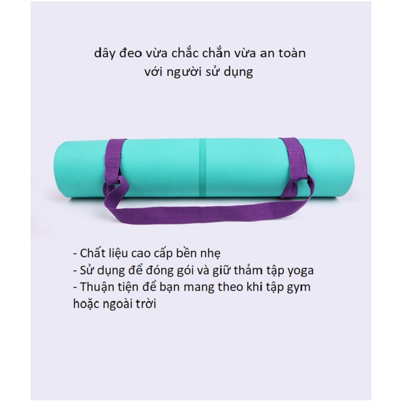 Dây buộc thảm tập Yoga , dây đeo thảm , dây đai cotton đủ màu co giãn đa năng tiện dụng hỗ trợ các bài tập Yoga