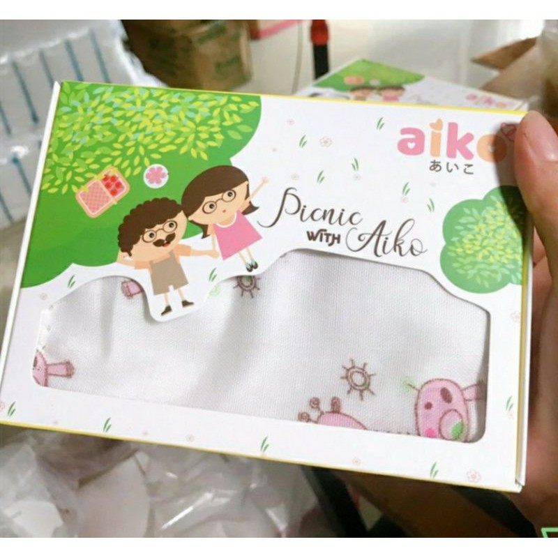 Hộp 10 khăn sữa xô in hình cao cấp cho Bé Aiko