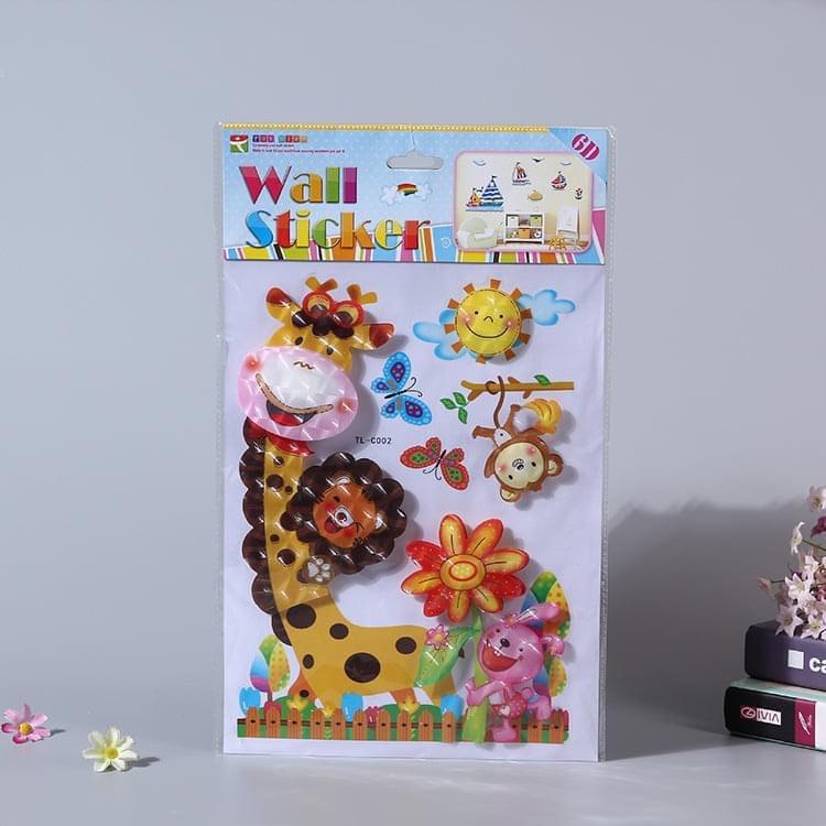 Decal dán tường động vật nổi 5D cho bé, hoạt hình nghộ nghĩnh, có video hình thật