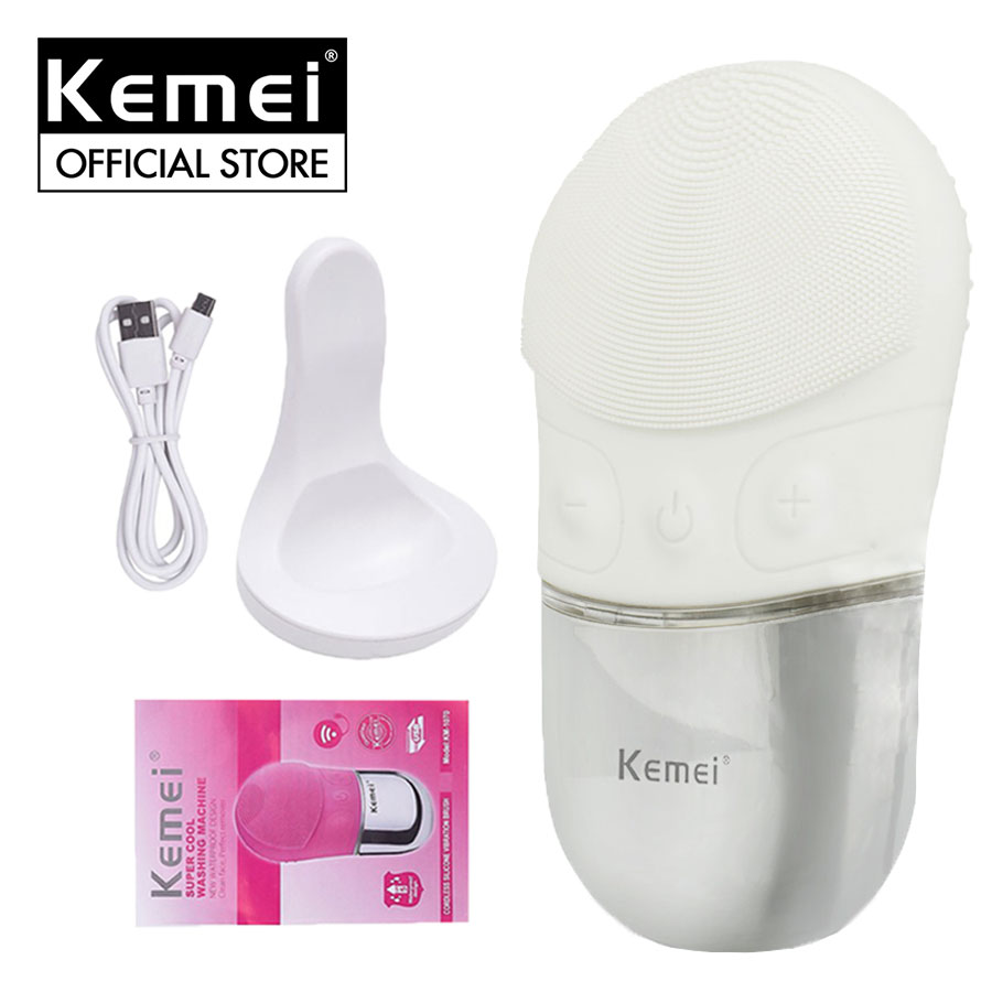 Máy rửa mặt KEMEI KM-1070 làm sạch da mặt, thúc đẩy hấp thụ dưỡng chất, tẩy trang hoàn hảo sử dụng được cho tất cả các loại da, nam nữ đều dùng được