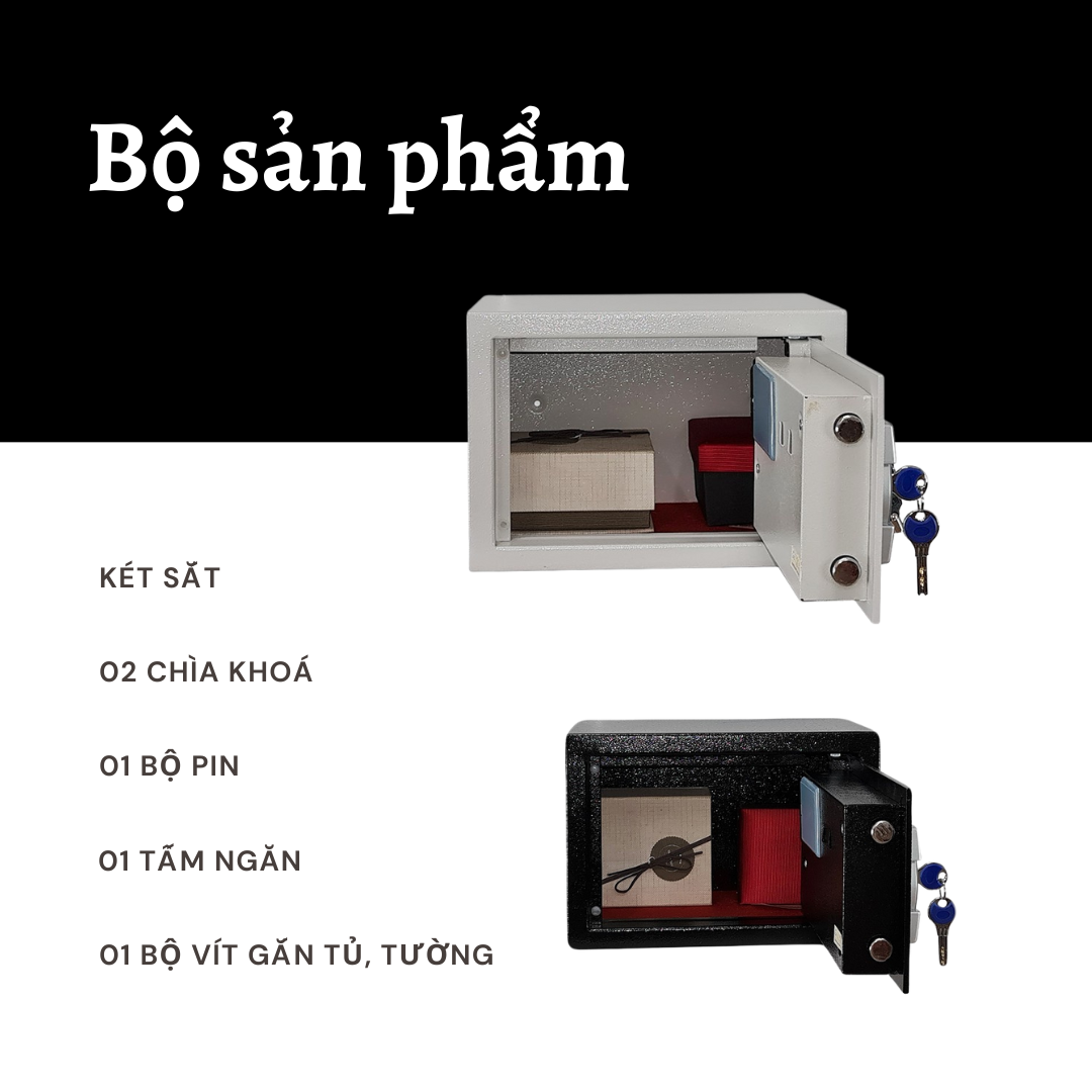 Két Sắt Mini NAGA NG-25 Cho Gia Đình, Khách Sạn Nhỏ Gọn Chống Trộm Khoá Điện Tử