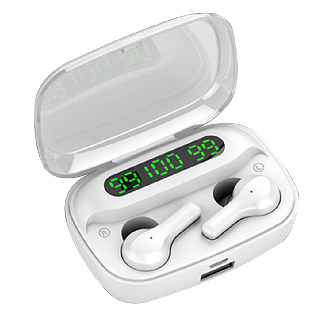 Wireless Earbuds, IPX7 Waterproof Bluetooth 5.0 Headphones, Stereo Earphones Sports in-Ear Headset with Mic, LED Display, Touch Control