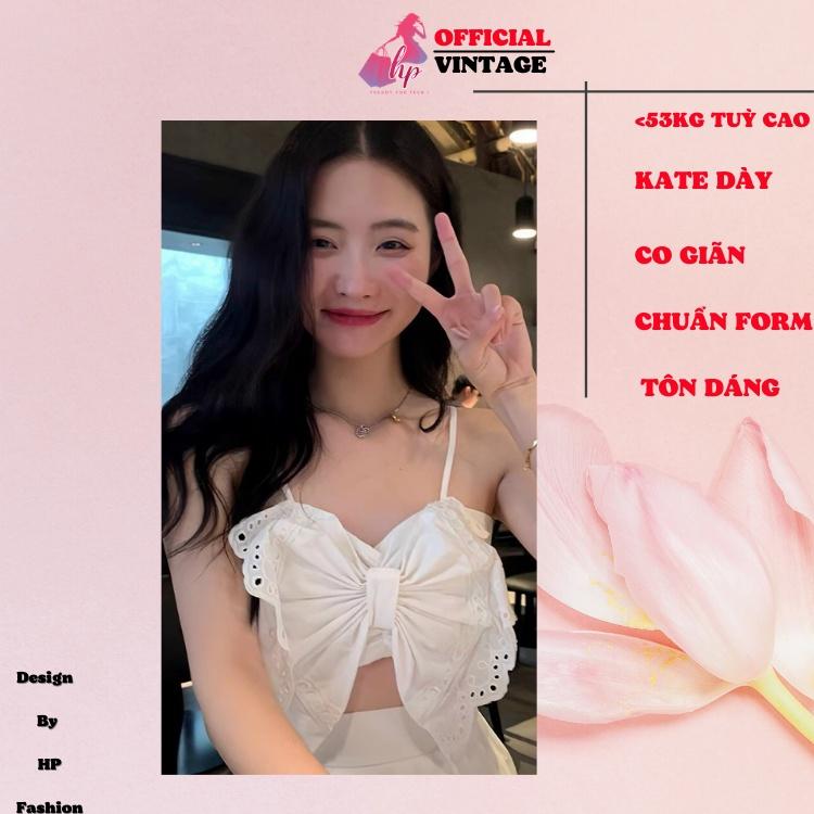 Áo 2 dây nữ đẹp phối nơ, áo croptop ôm body chạy nhún lưng màu trắng dễ thương kiểu hàn quốc A201