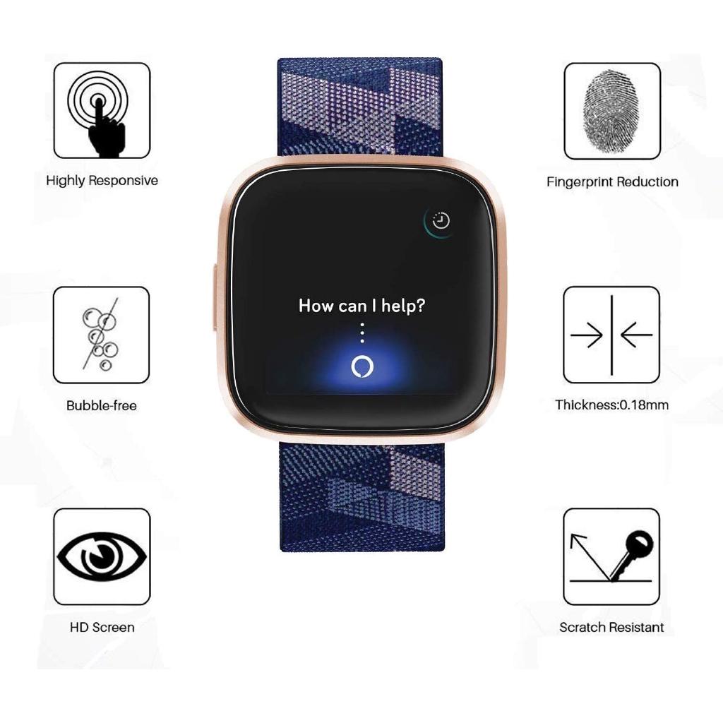 Miếng Dán Bảo Vệ Màn Hình Đồng Hồ Mềm Mại Trong Suốt Hd Cho Fitbit Versa 2 3