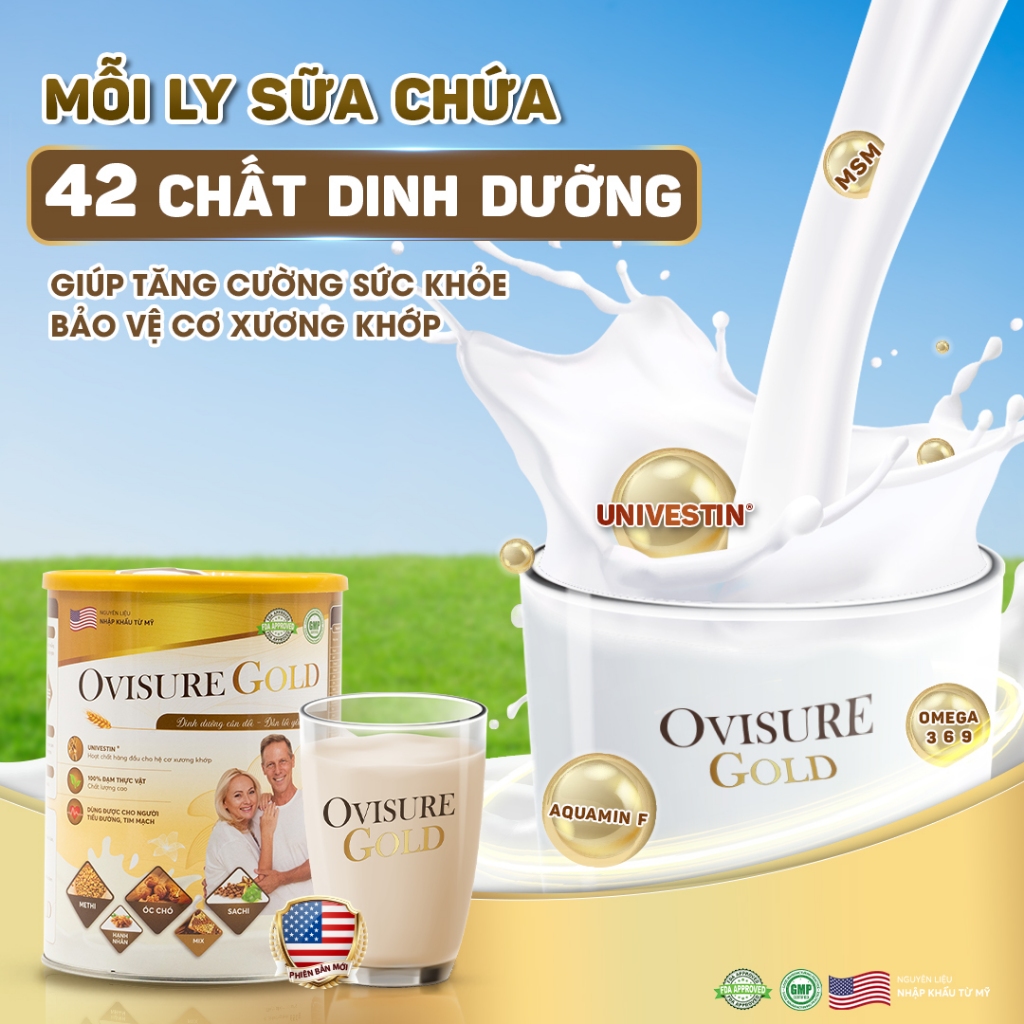 [MUA 5 TẶNG 2] Sữa Hạt OVISURE GOLD 650G - Giải Pháp Dinh Dưỡng Cho Người Viêm Khớp, Thoái Hóa,Bảo Vệ Cấu Trúc Xương