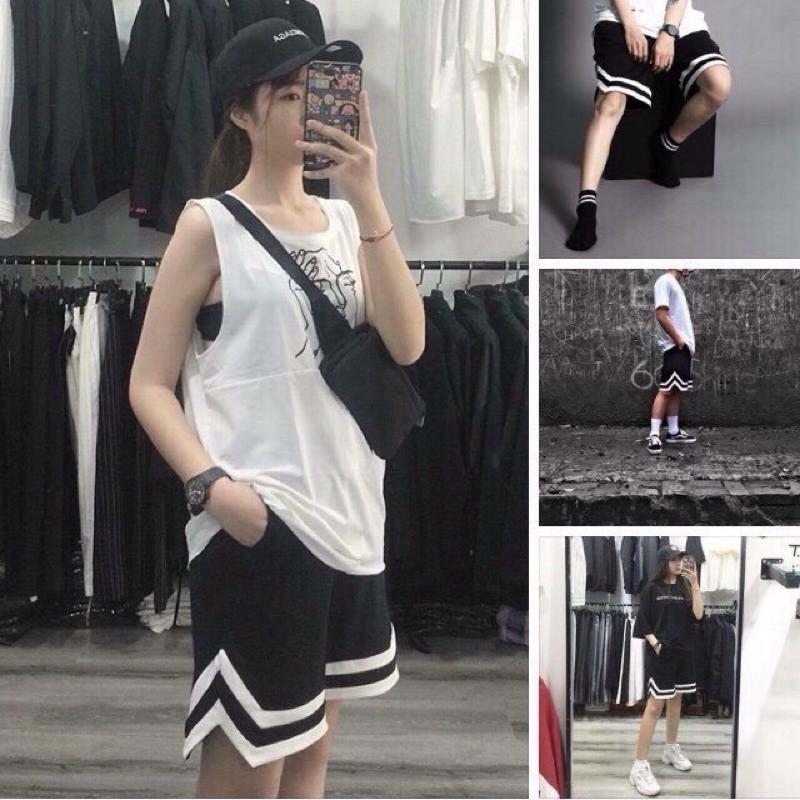 Quần short V unisex line sọc về hàng