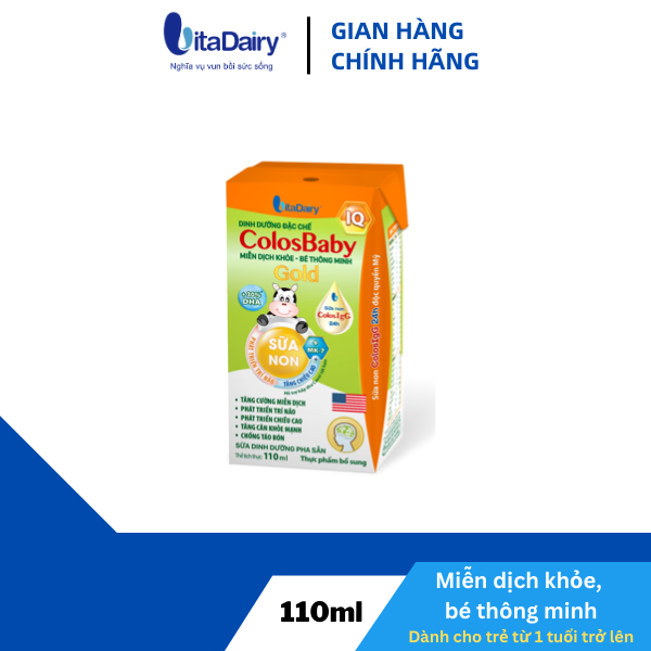 SBPS ColosBaby IQ Gold giúp bé phát triển trí não, miễn dịch khỏe, phát triển toàn diện / thùng 48 hộp 110ml - VitaDairy