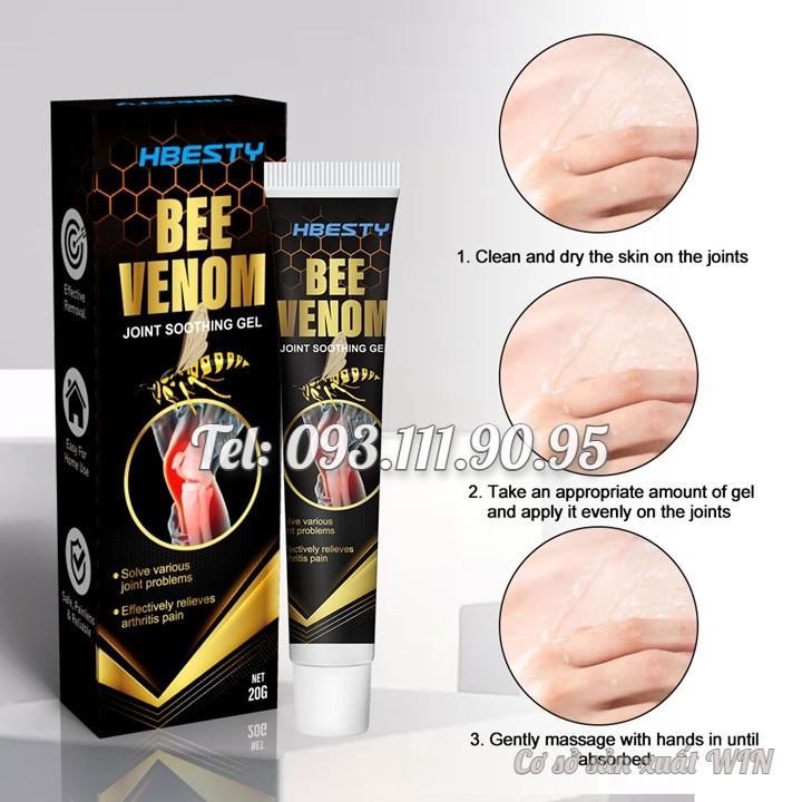 Gel bôi đau nhức xương khớp, suy giãn tĩnh mạch, tê bì chân tay, thoái hóa và tràn dịch khớp gối, đau mỏi cổ vai gáy xuất xứ Singapore - Mã số 1111