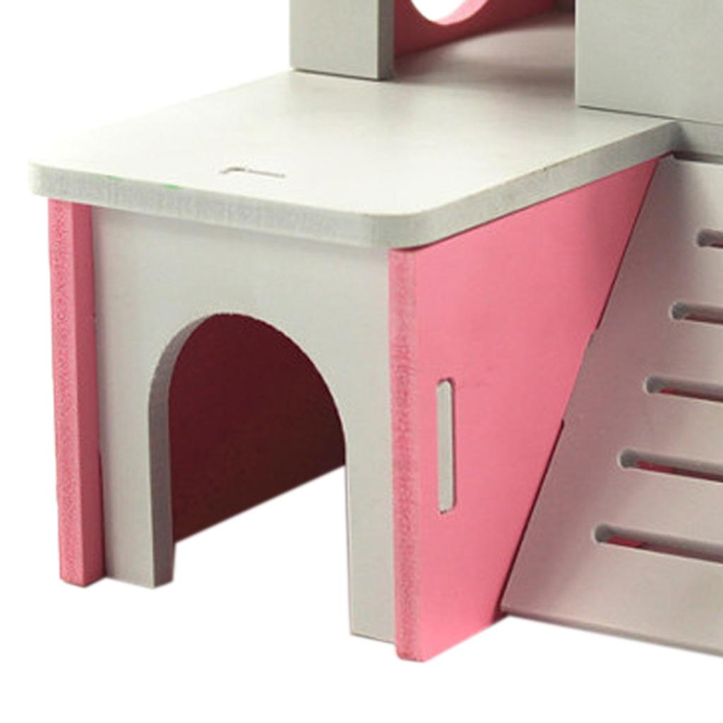 Hamster Hedgehog Mouse Guinea Pig Bed House Cage Ladder Exercise Toy Pink