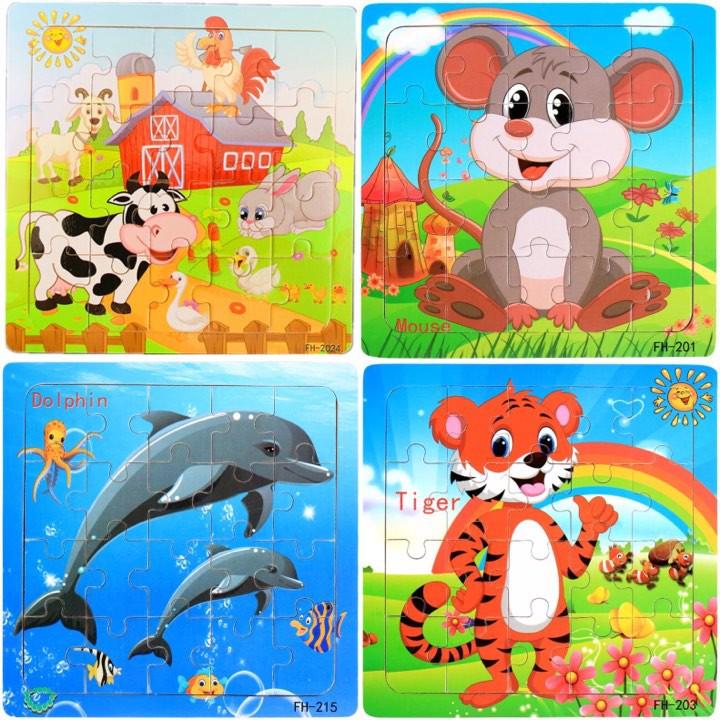 COMBO 10 TRANH XẾP HÌNH GỖ PUZZLE 20 MIẾNG CHO BÉ LOẠI ĐẸP