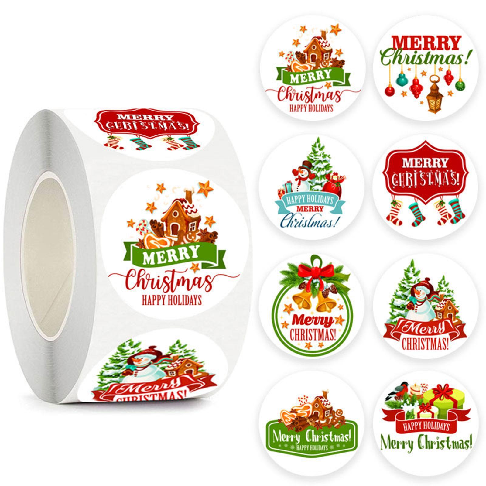 Christmas Stickers Party Supplies Seals 1.5" for Book Bags Wrapping Gift