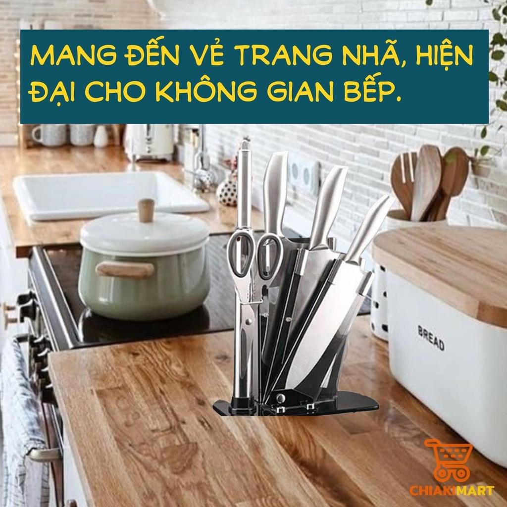 Bộ dao inox 6 món Nhật Bản chống gỉ, chống ăn mòn an toàn cho sức khỏe, bộ dao bền, đẹp chắc chắn