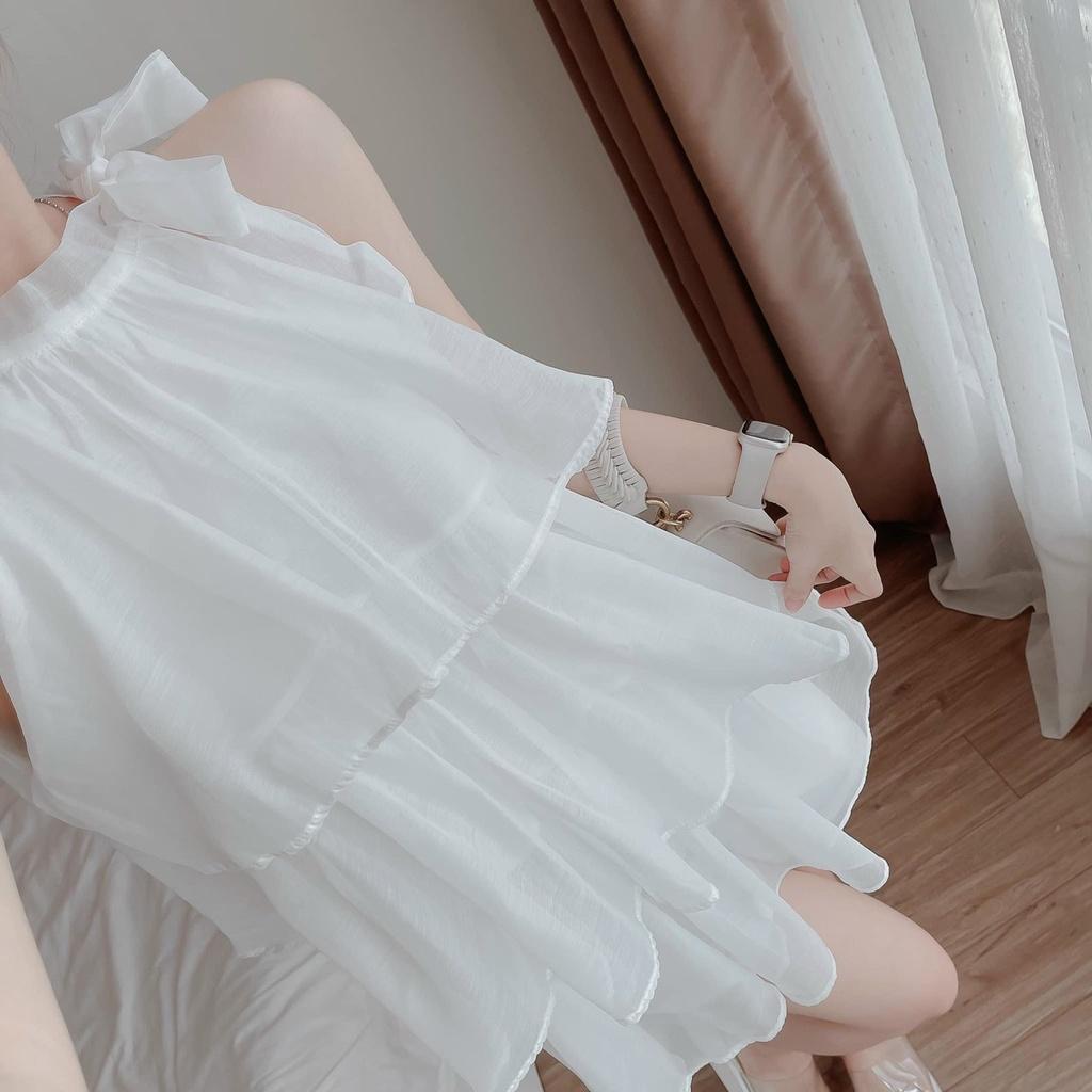 Set áo cổ yếm bèo 3 tầng và quần ngắn