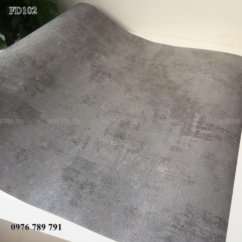 10M Giấy Dán Tường Giả Xi Măng Bê Tông Khổ 53cm Màu Xám