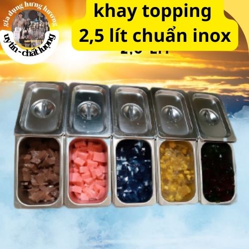 Khay topping inox 1/4 - 2,5 lít inox