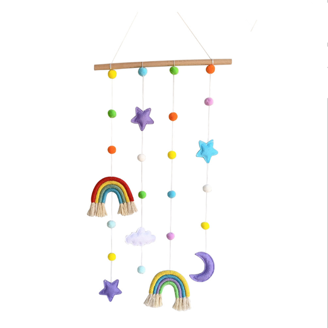 INS Bắc Âu Dệt Rainbow Bé Kẹp Tóc Giữ Trẻ Em Bé Gái Kẹp Tóc Bảo Quản Dây Hình Ảnh Người Tổ Chức Treo Tường Trang Trí Mặt Dây Chuyền