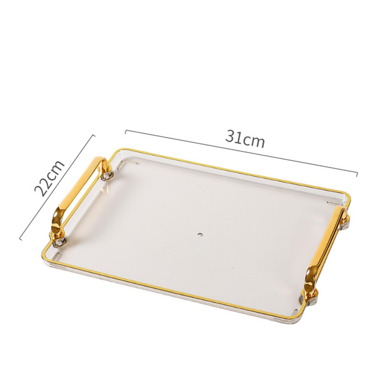 Luxury Serving Tray with Handles Snack Candies Plate Surface Plating Dessert