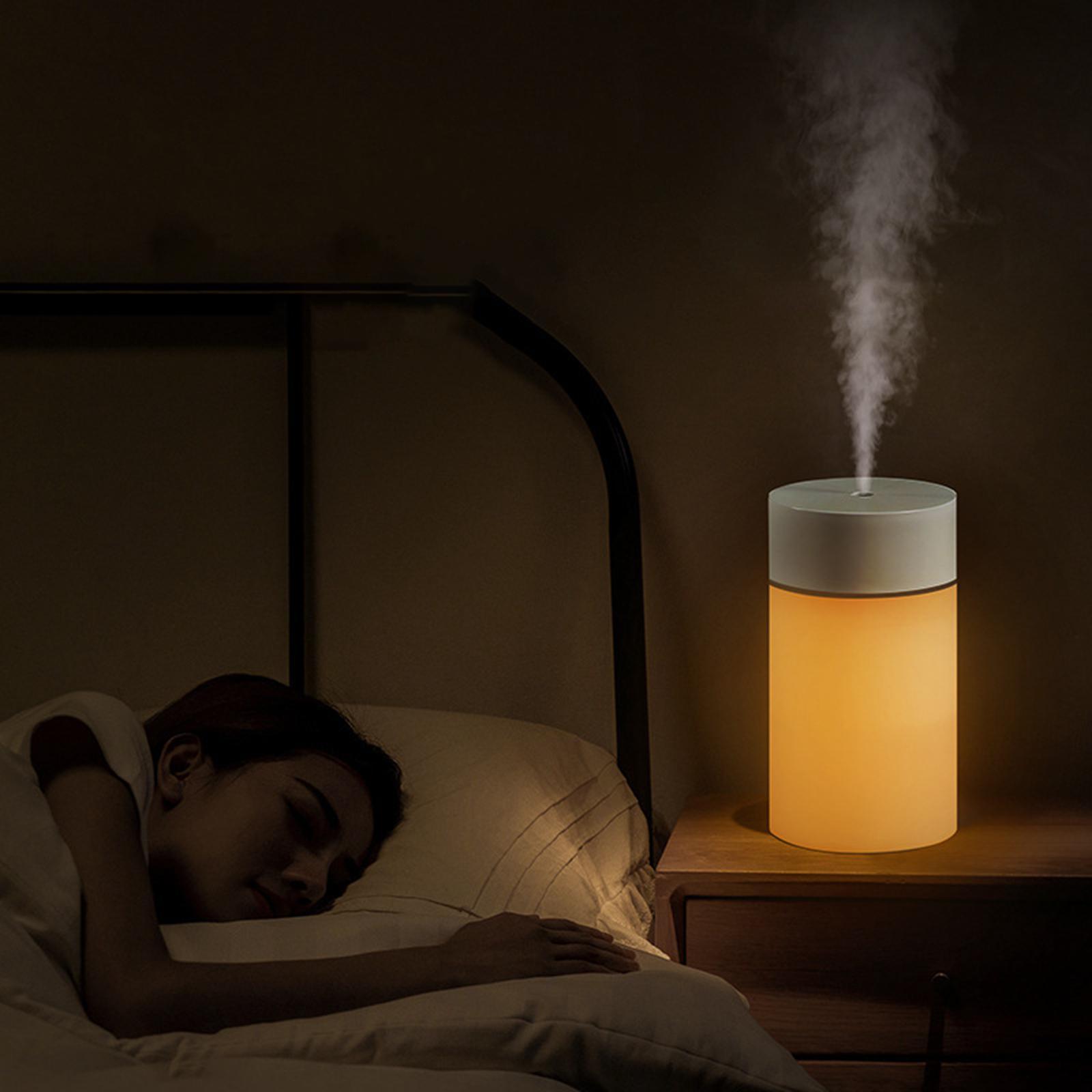 260ml Portable USB Air Humidifier Cool Mist Essential Oil Diffuser Night Light for Car Home Sleep 2 Mist Modes Auto Off Moisturizing Skin