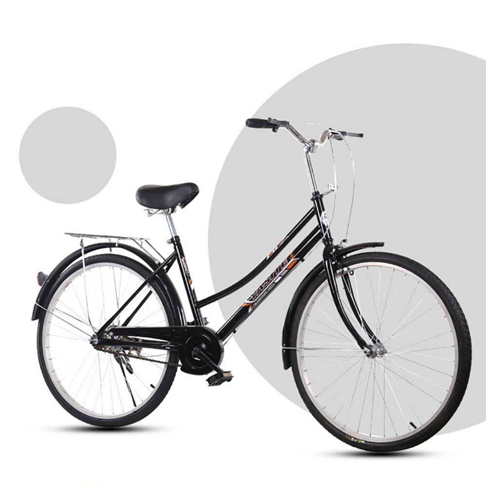 Người lớn đi xe đạp 26 inch xe đạp cao bằng thép carbon khóa phía sau phanh bền an toàn yên thoải mái Color: pink Size: 26