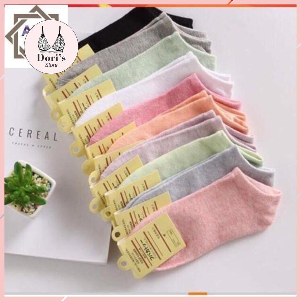 Set 10 đôi tất nữ Đa sắc xuất Nhật cổ ngắn