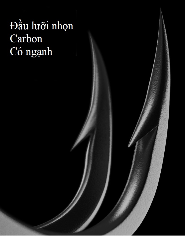 Lưỡi Câu Cá Đôi Carbon Buộc Sẵn Có Ngạnh Móc Câu Cá Siêu Cường Chuyên Câu Đài Cao Cấp LC2-A