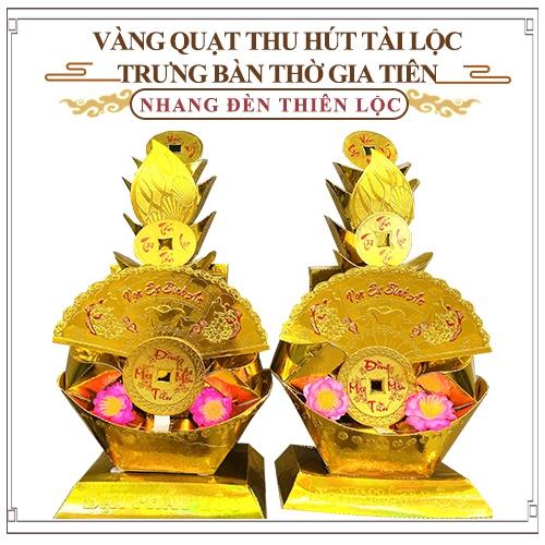 Vang Quạt Thu Hút Tài Lộc Trưng Bàn Thờ Gia Tiên Ngày Tết Hằng Năm - Nhang Đèn Thiên Lộc