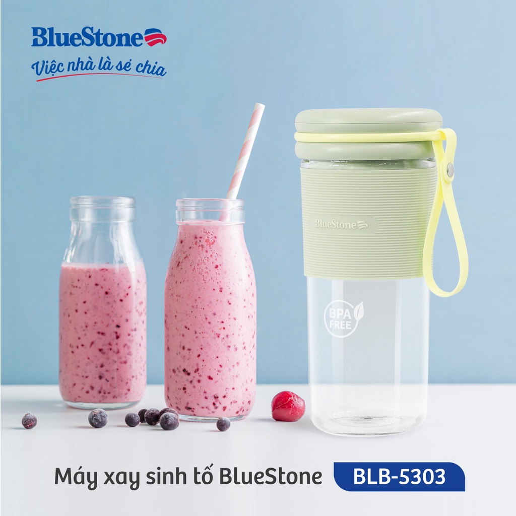 Máy Xay Sinh Tố Sạc Pin Mini Bluestone BLB-5303,Pin 1500mAh, Nhựa Tritan Cao Cấp, Hàng Chính Hãng