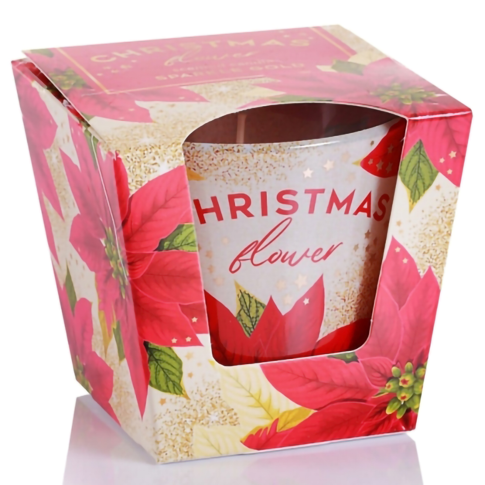 Ly nến thơm tinh dầu Bartek Christmas Flower 115g QT7225 - hoa trạng nguyên (giao mẫu ngẫu nhiên)