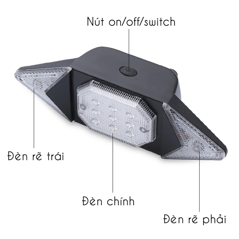 Đèn LED Xi Nhan Không Dây Rẽ Trái Phải Gắn Đuôi Xe Đạp Điều Khiển Không Dây Từ Xa Sạc Điện USB Mai Lee