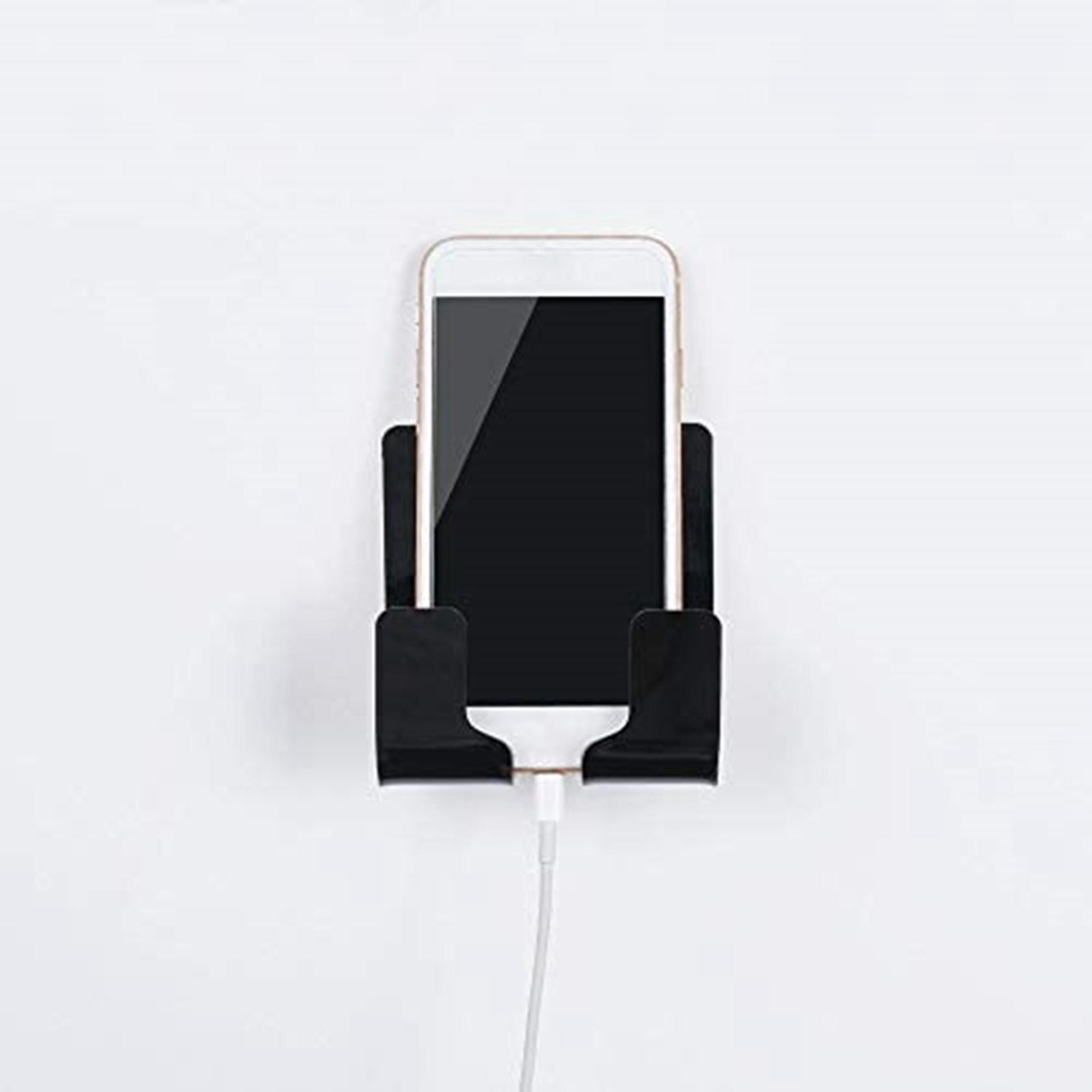 1pc Adhesive Mobile Phone Wall Charger Holder Wall Charger Hook Universal Cellphone Hanging Stand for Home Office Bedside Bracket