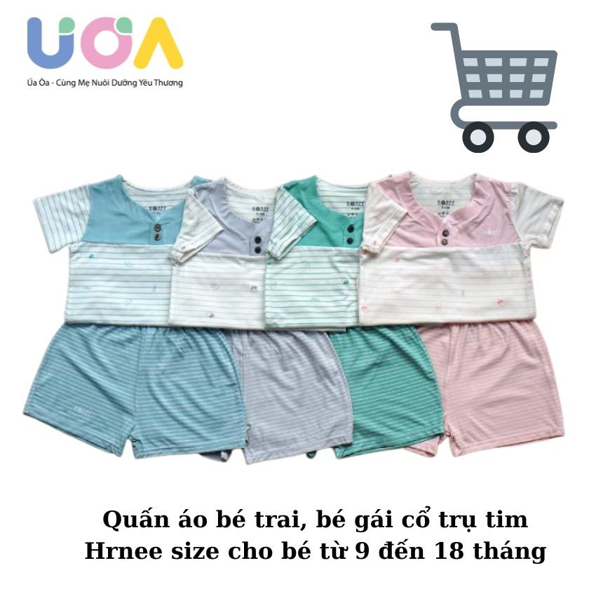 Quấn áo bé trai, bé gái cổ trụ tim Hrnee size cho bé từ 9 đến 18 tháng - Ghi