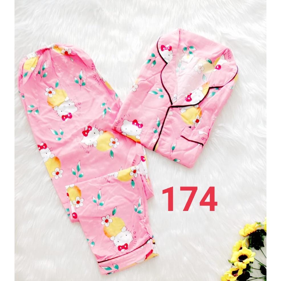 Bộ pijama kate thái loại 1 quần dài - ẢNH THẬT