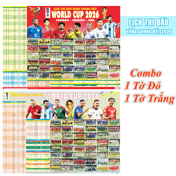 [MUA 1 TẶNG 1] Lịch Thi Đấu Bóng Đá World Cup 2026 ( Kích Thước 86 x 65 Cm )