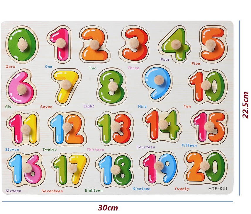 Bảng ghép hình núm gỗ - Bộ đầy đủ 10 chủ đề