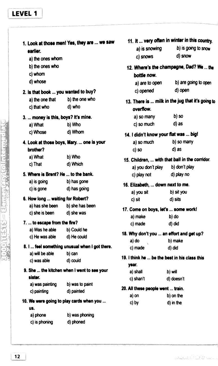 Sách 3000 Tests Elementary To Intermediate Không CD