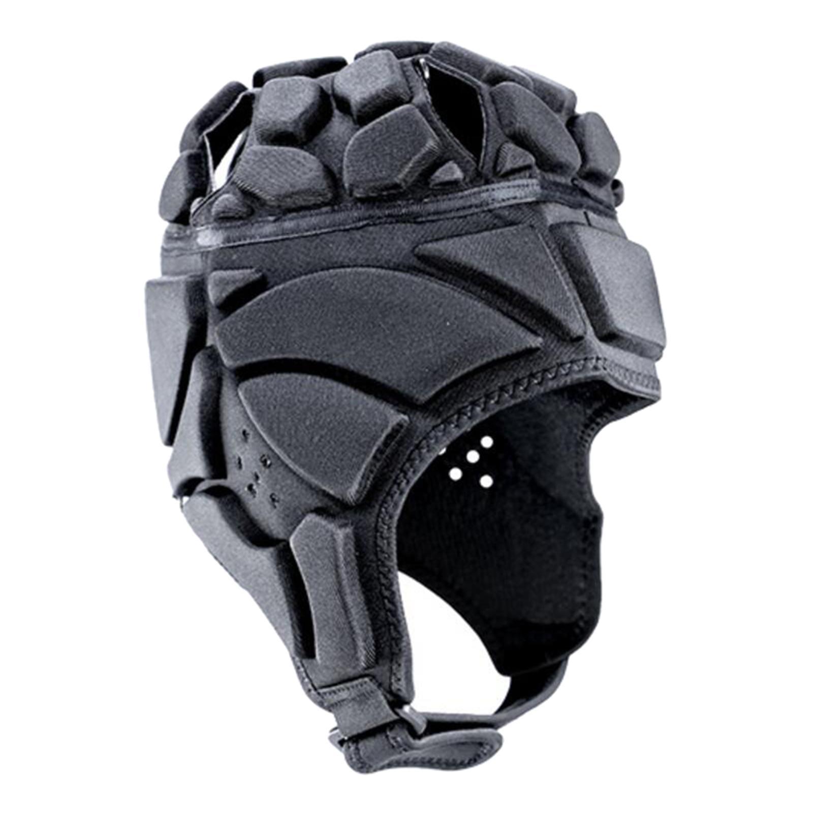 2xRugby Helmet Headgear Scrum Cap Hockey Head Protector Protect Hat Black S