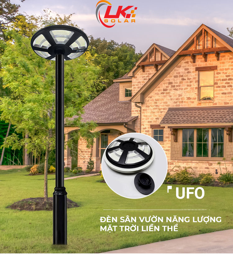 [CHÍNH HÃNG] Đèn Sân Vườn UFO Năng Lượng Mặt Trời Liền Thể 600W Có Cảm Biến Chuyển Động - LK Solar FDD-44600 BẢO HÀNH 2 NĂM, Sử dụng 100% năng lượng mặt trời, lắp đặt ngoài sân vườn, đường phố, trang trại, cảm biến ánh sáng, có remote điều khiển