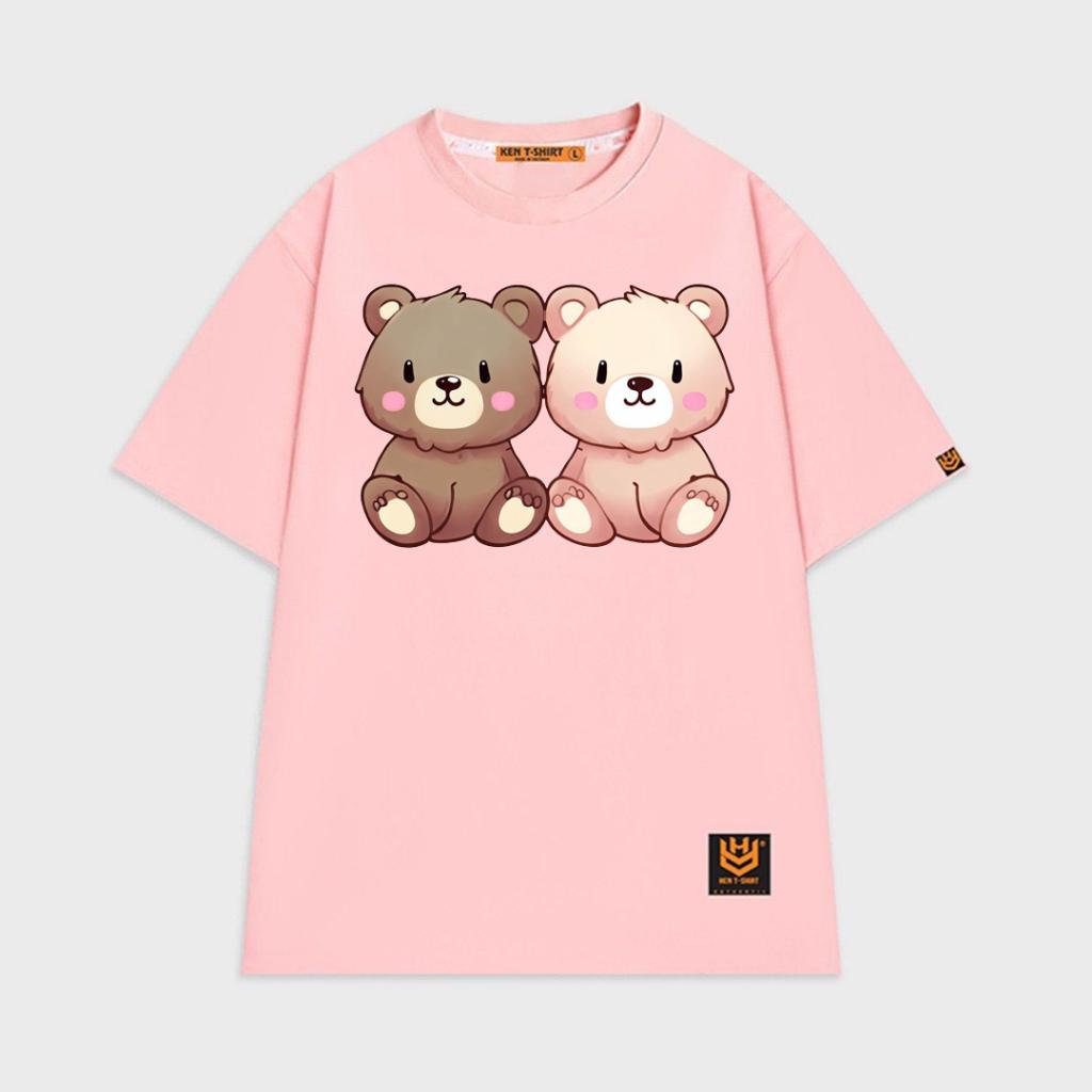 Áo thun tay lỡ unisex cặp gấu teddy dễ thương áo đôi nam nữ - BND2