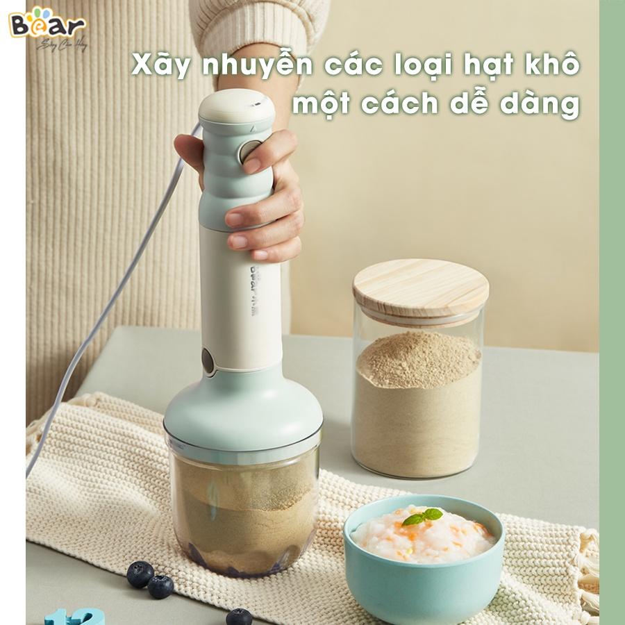 Máy Xay Cầm Tay Bear Đa Năng Xay Ăn Dặm, Xay Cháo, Xay tỏi ớt, Xay Hạt, Đánh Trứng Cầm Tay Tiện Lợi - JBQ-B50E1 - Hàng Chính Hãng Bảo Hành 18 Tháng