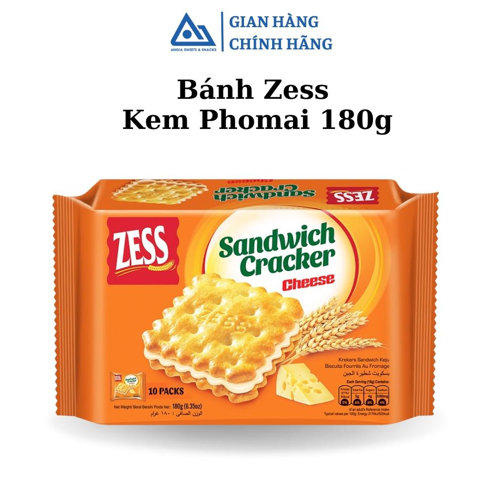 Hộp bánh ZESS đỏ gồm set 2 hộp quy kem hương phomai và chanh 180g An Gia Sweets & Snacks