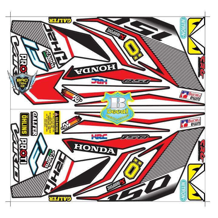 Tem rời dán xe vario 2017 25156 đỏ đen - Bi Decal