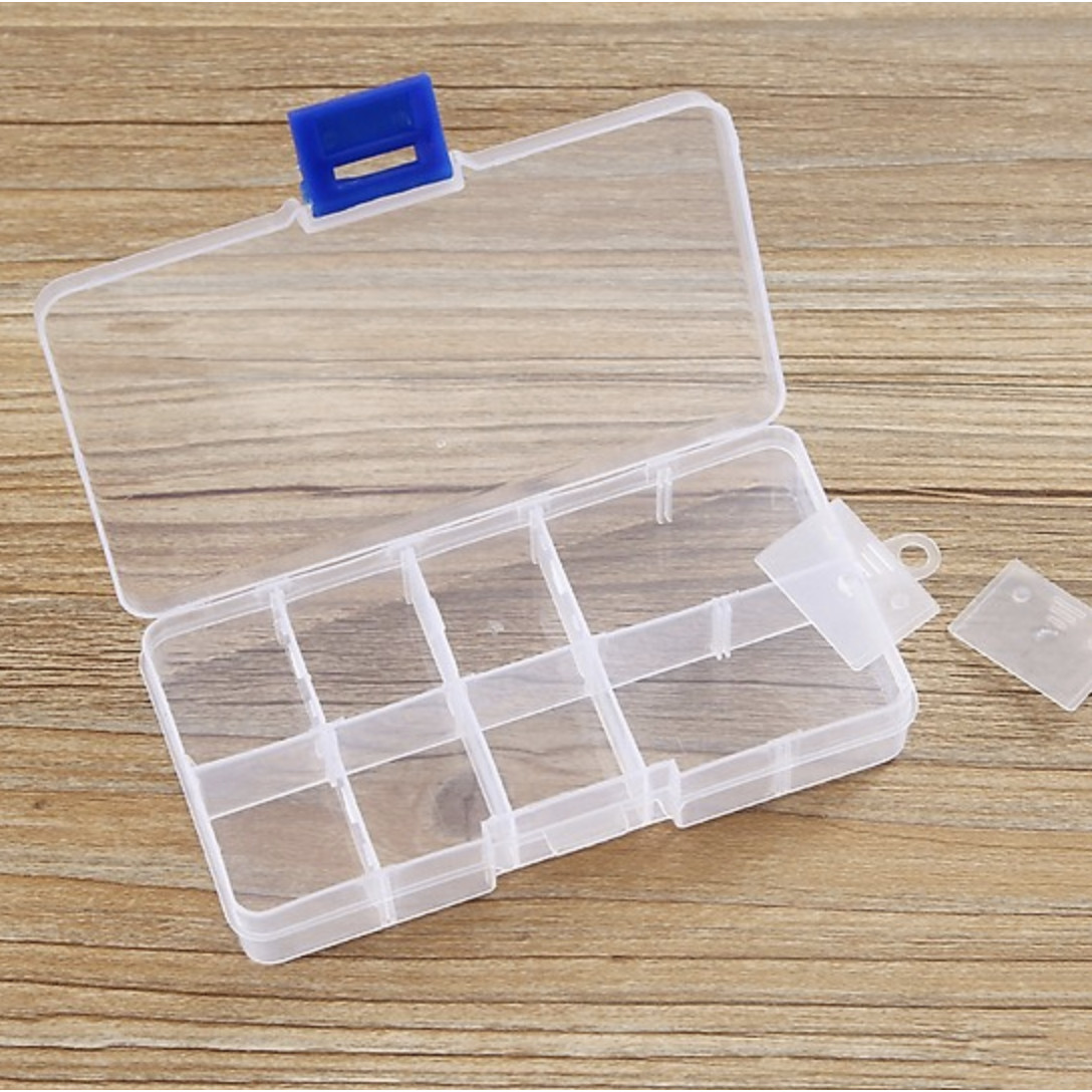 Hộp đựng đồ trang sức bằng nhựa chia 10 ngăn tiện dụng