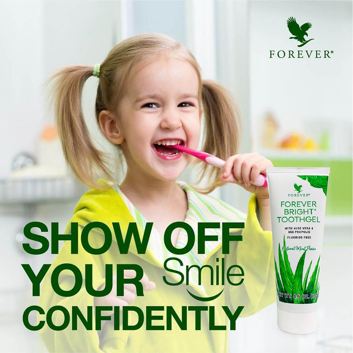 Combo 2 Tuýp Kem Đánh Răng Lô Hội Forever Bright Toothgel 130g/tuýp