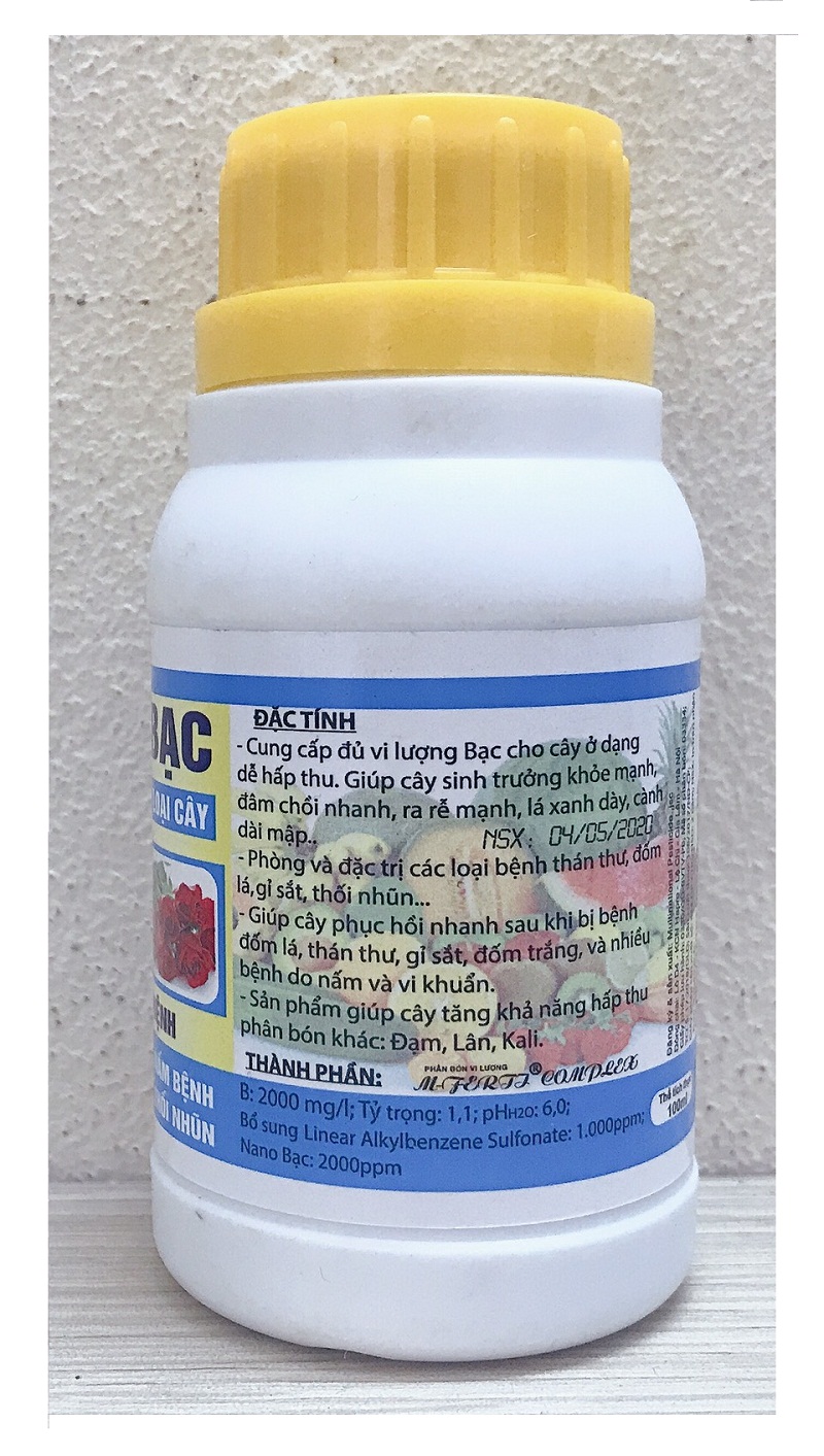 Combo NANO Đồng + NANO Bạc Chuyên Dùng Cho Các Loại Cây, Đặc Trị: Thán Thư, Đốm Lá, Gỉ Sắt, Thối Nhũn, Thể Tích: 100ml/Lọ - Xanh Cây, Sạch Bệnh!