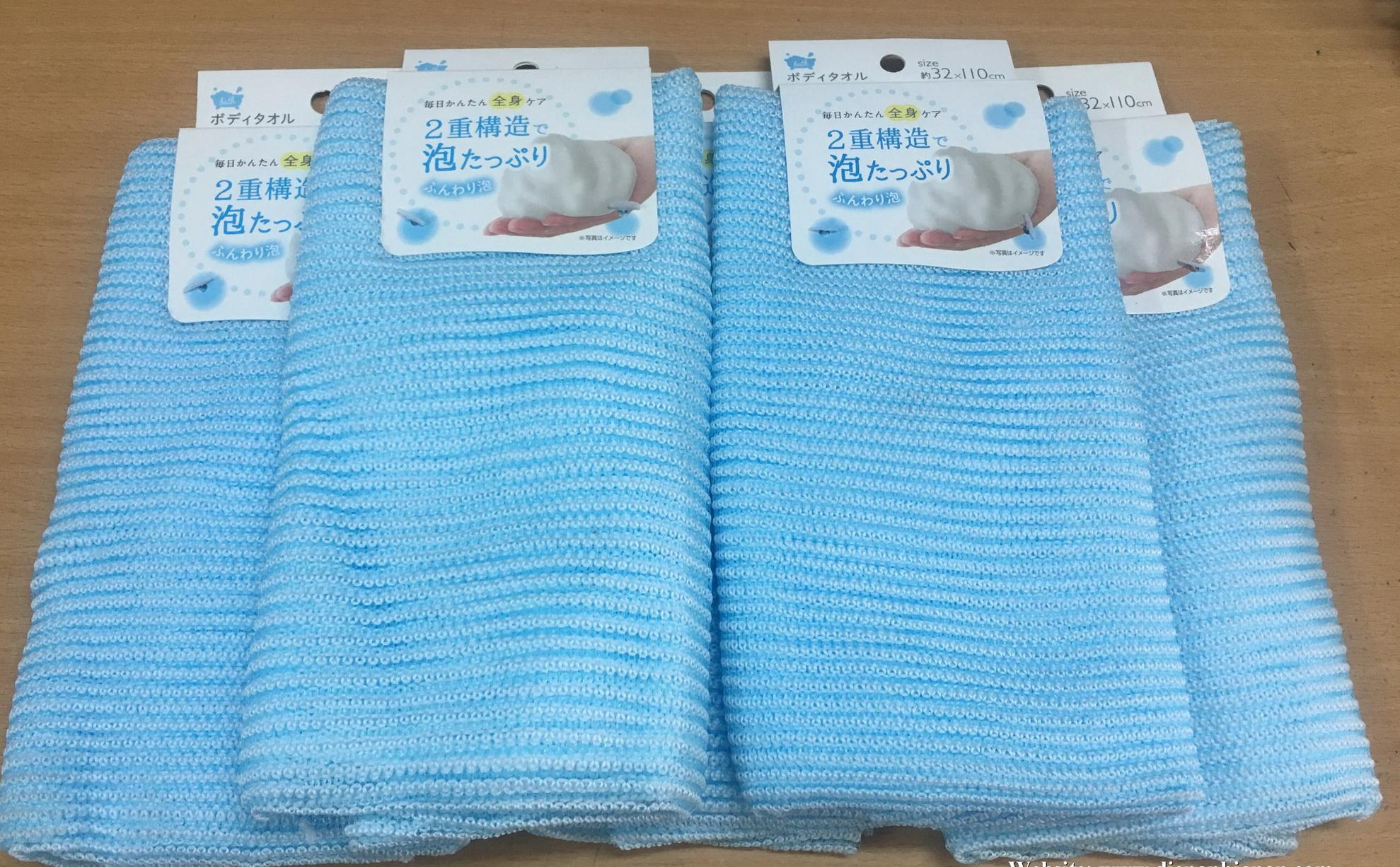 Khăn tắm kỳ lưng tạo bọt mịn 32x110cm - Hàng nội địa Nhật Bản nhập khẩu chính hãng