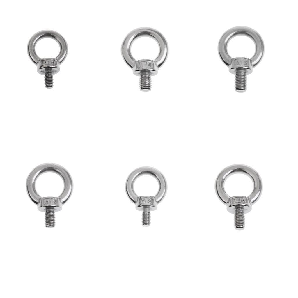 4pcs Marine Grade Stainless Steel Lifting Eye Bolt M6 x 11mm Polished Finish