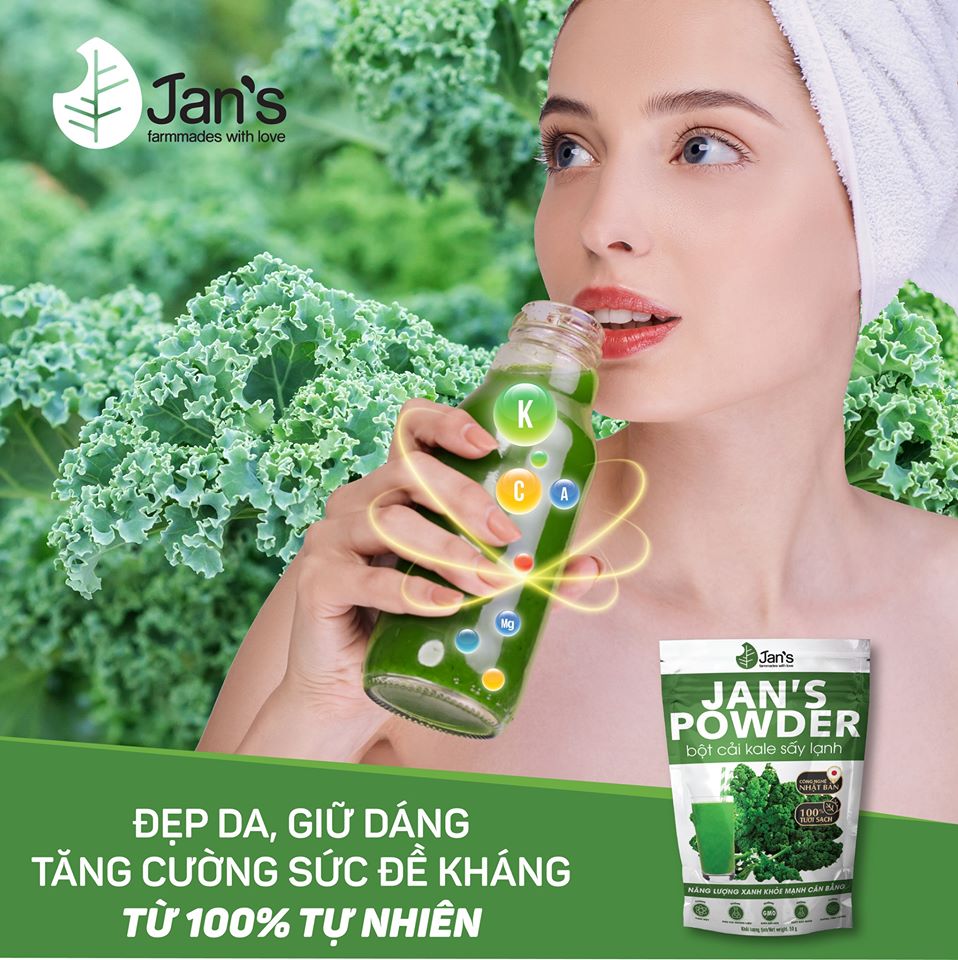 Bột cải xoăn kale sấy lạnh Jan's