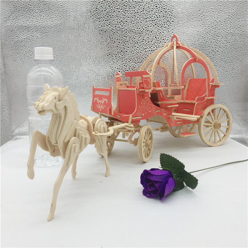 Đồ chơi lắp ráp gỗ 3D Mô hình Xe Ngựa Wedding Carriage