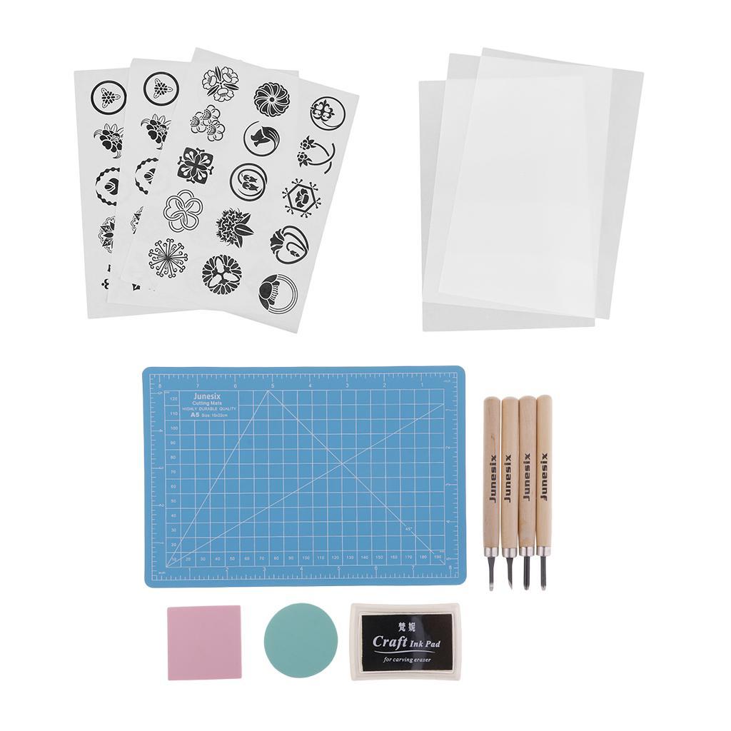 2x 1 Set of Stamp Cutting Art Carving Tools Stamps Crafting Set